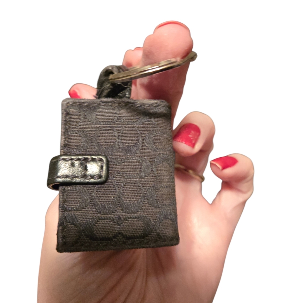COACH Signature Canvas Picture Frame Wallet Keychain NWT (3-fer) Coach Dusty - Picture 8 of 11